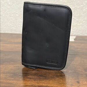 Coach pilot Black Leather Zip Wallet